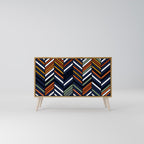 VIBRANT PATCHWORK 2-Door Sideboard in Oak Effect