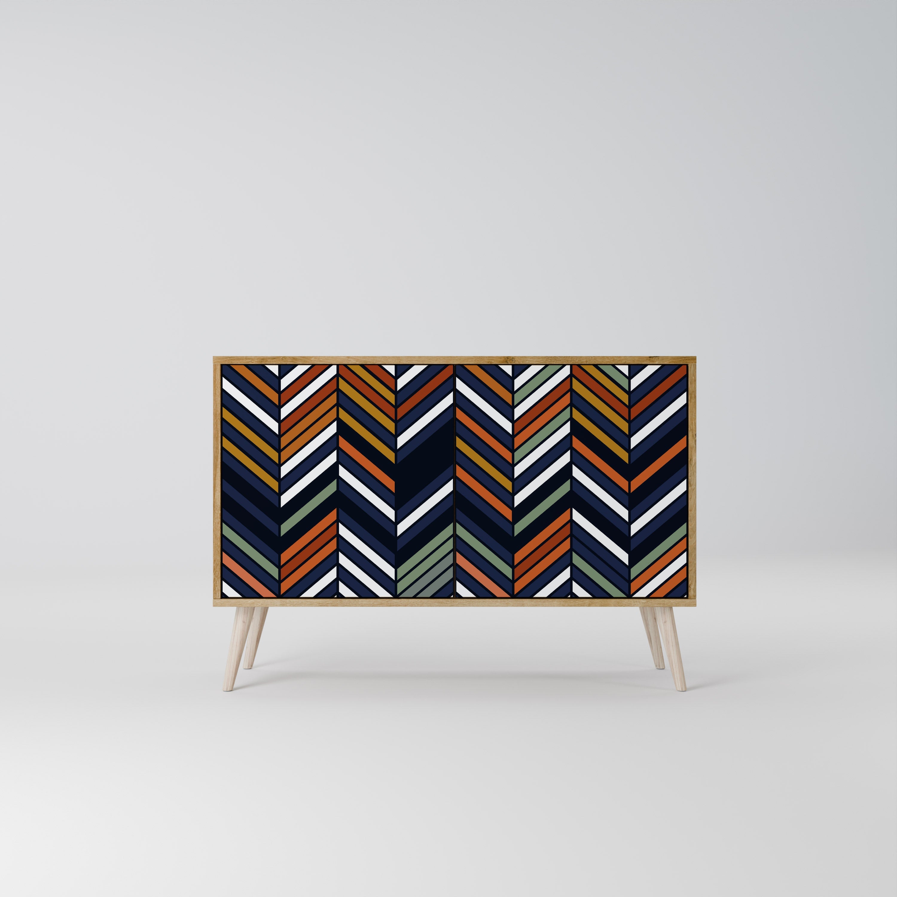 VIBRANT PATCHWORK Sideboard mit 2 Türen in Eichenoptik