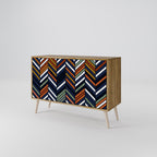 VIBRANT PATCHWORK 2-Door Sideboard in Oak Effect
