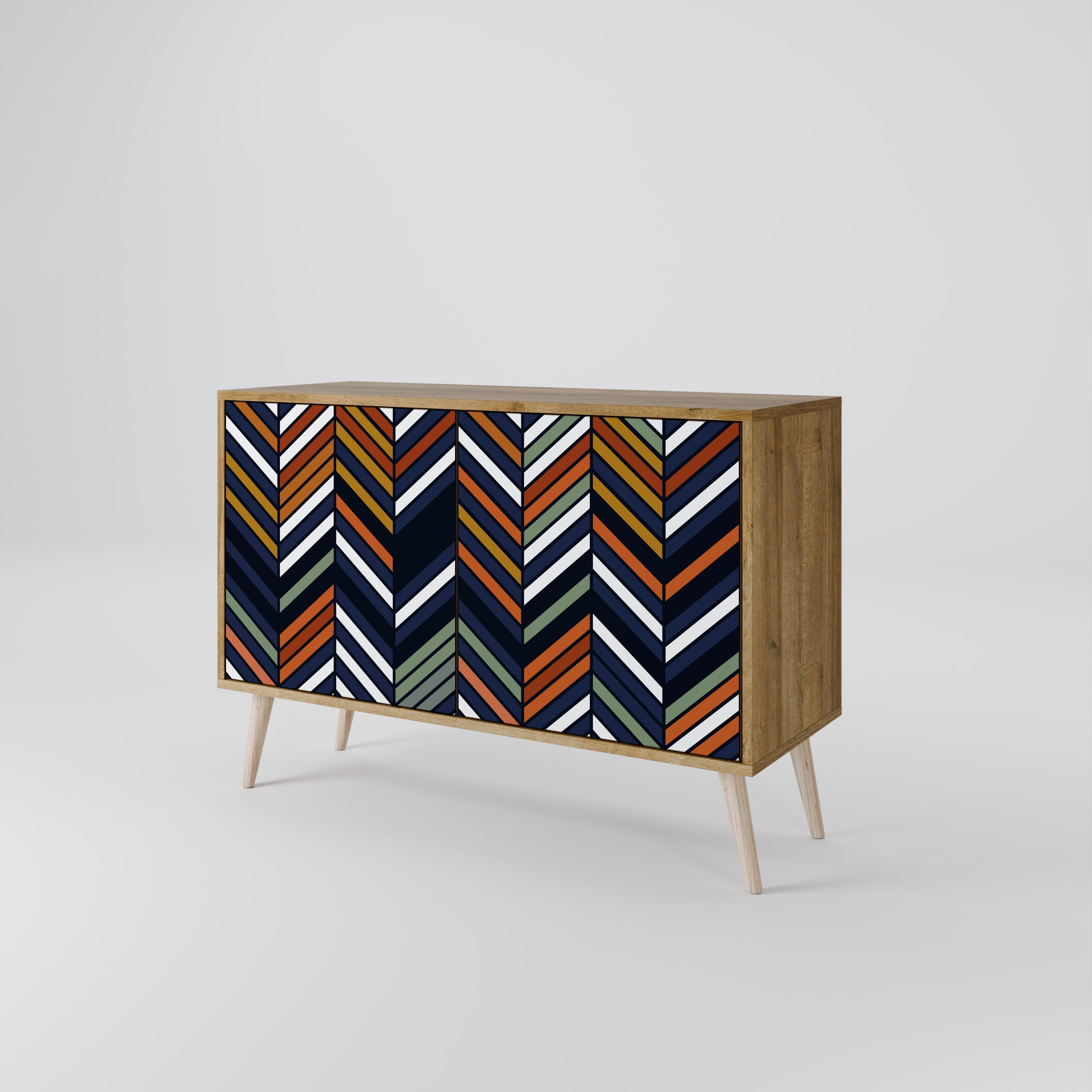 VIBRANT PATCHWORK Sideboard mit 2 Türen in Eichenoptik