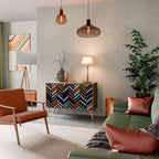 VIBRANT PATCHWORK 2-Door Sideboard in Oak Effect