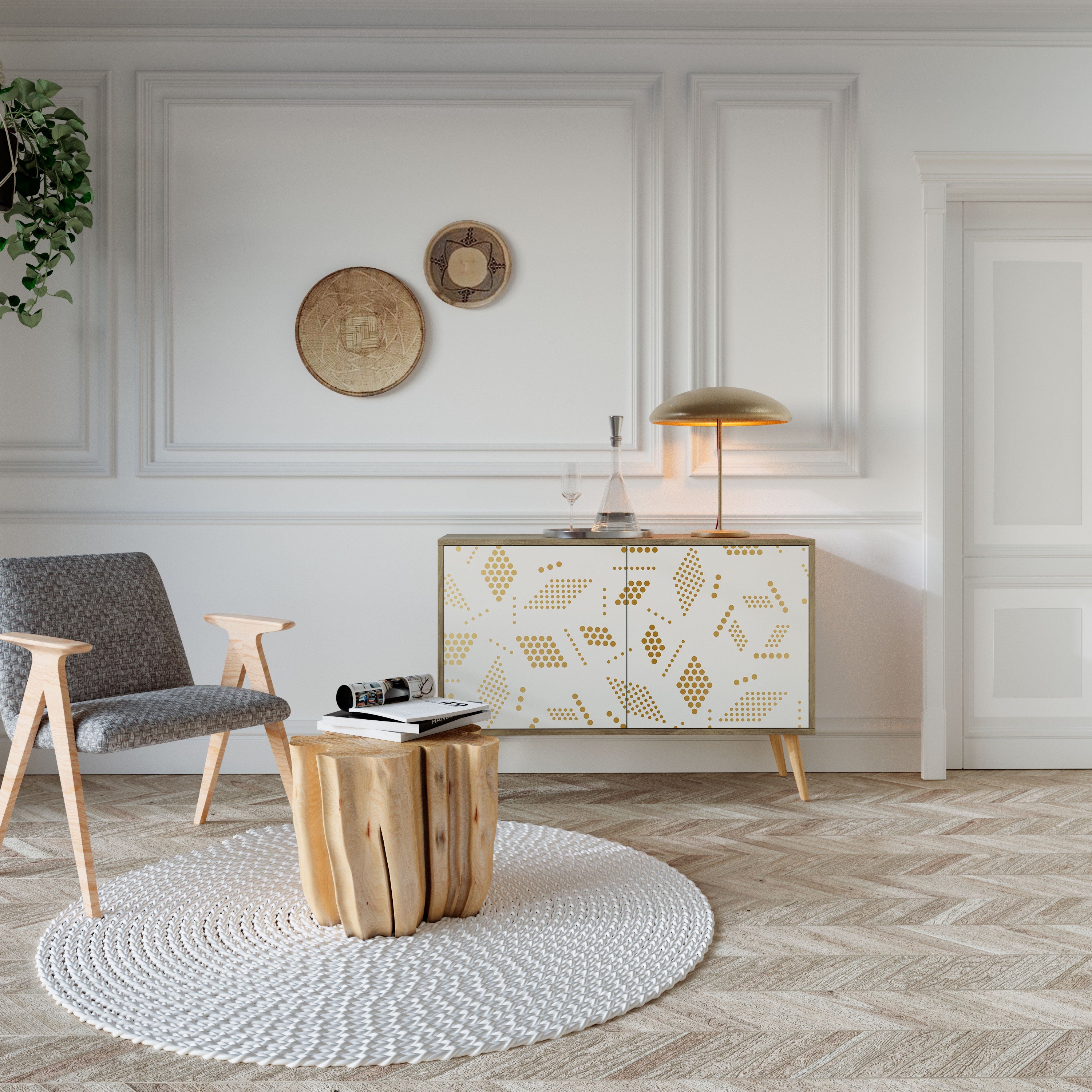 SPOTTED DAZE Sideboard mit 2 Türen in Eichenoptik