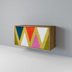 COLORFUL TRIANGLES Sideboard mit 2 Türen in Eiche-Optik