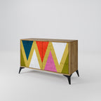 COLORFUL TRIANGLES Sideboard mit 2 Türen in Eiche-Optik