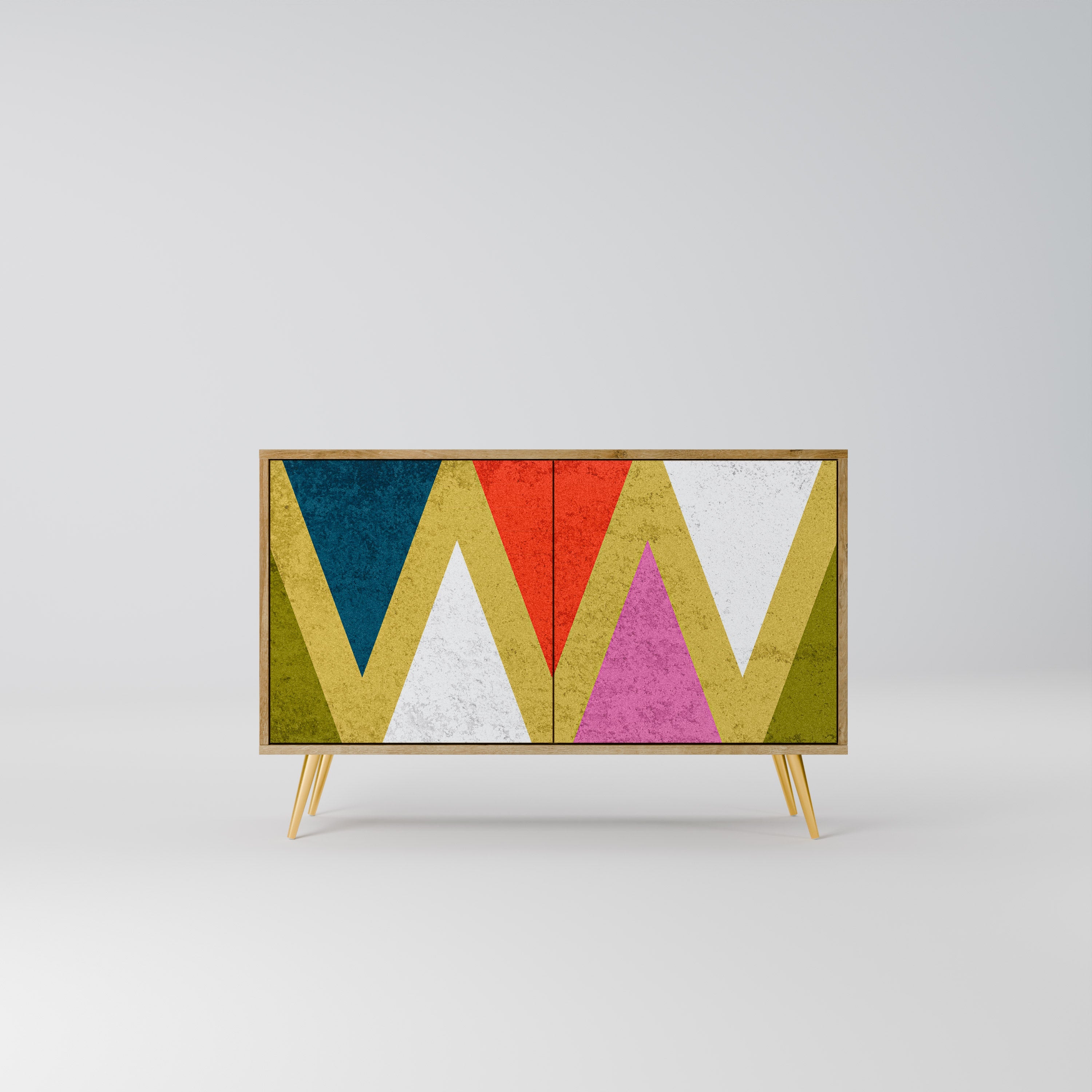 COLORFUL TRIANGLES 2-türiges Sideboard in Eichenoptik