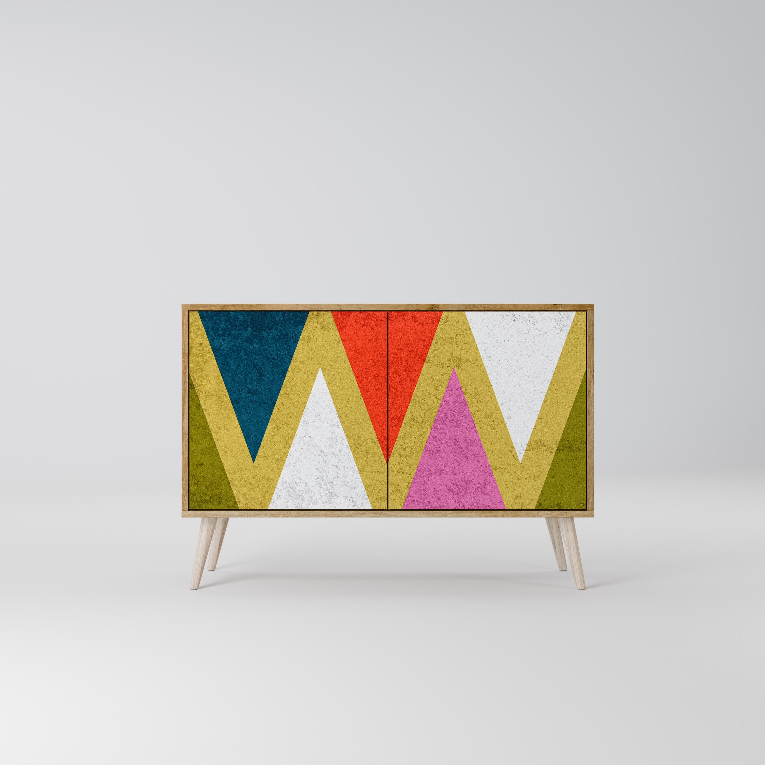 COLORFUL TRIANGLES 2-türiges Sideboard in Eichenoptik