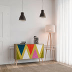 COLORFUL TRIANGLES Sideboard mit 2 Türen in Eiche-Optik