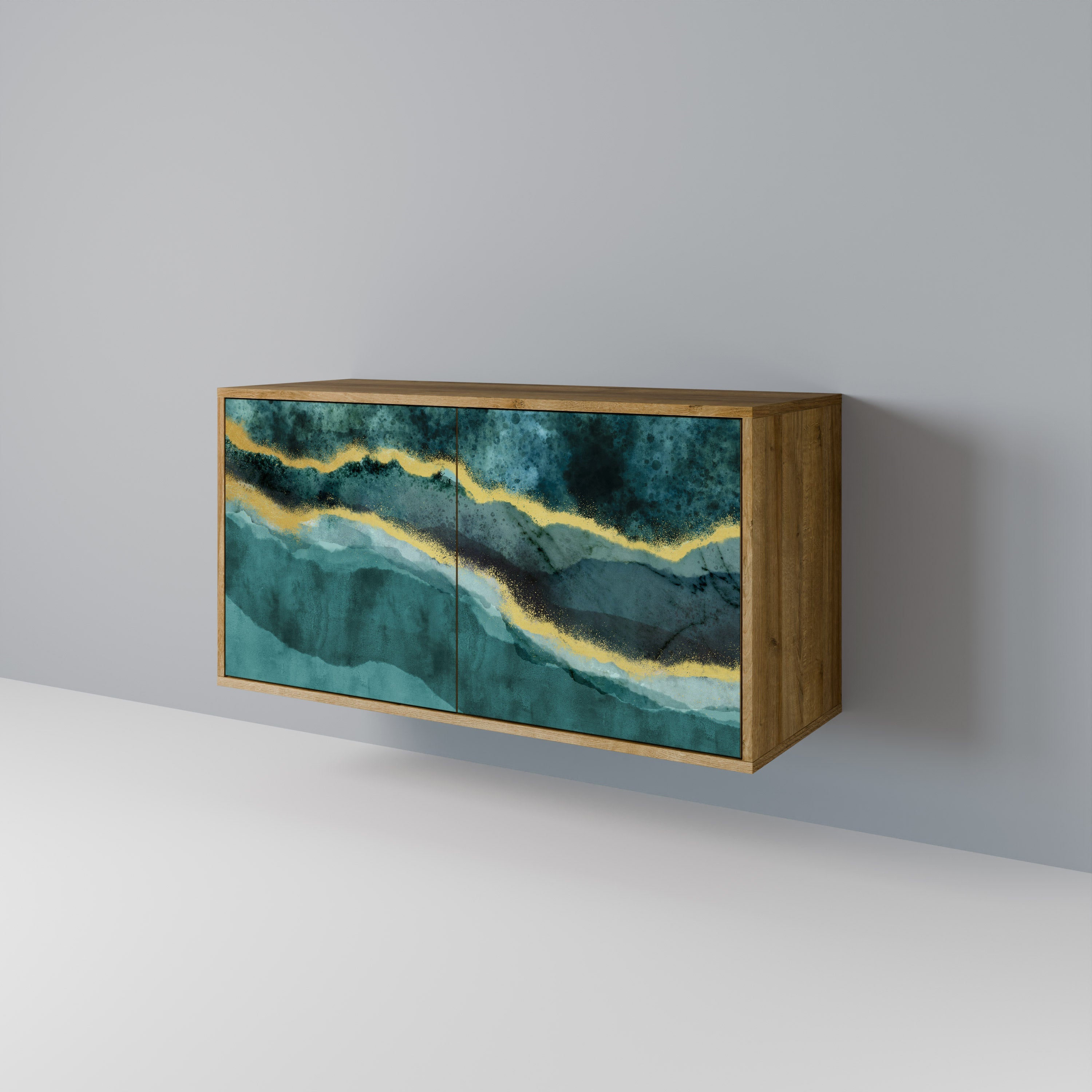 GOLDRUSH ODYSSEY Sideboard mit 2 Türen in Eichenoptik