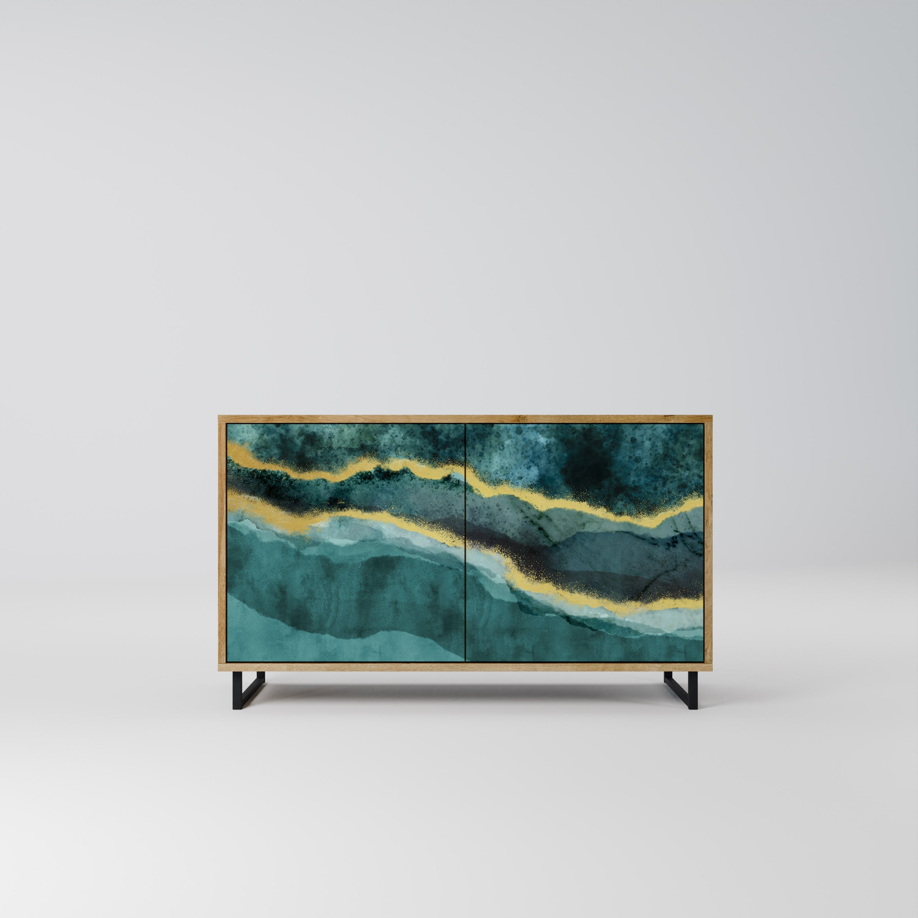 GOLDRUSH ODYSSEY Sideboard mit 2 Türen in Eichenoptik