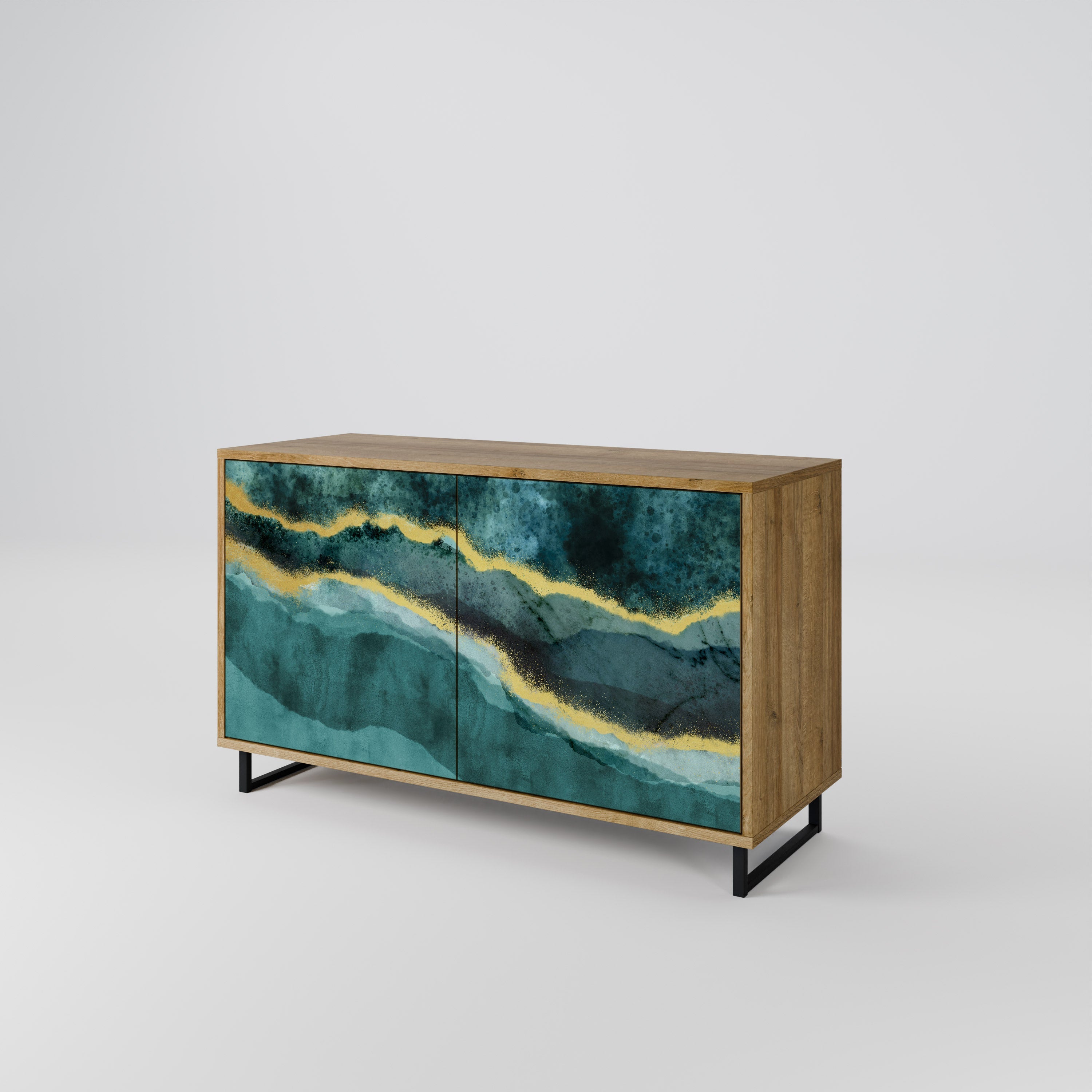 GOLDRUSH ODYSSEY Sideboard mit 2 Türen in Eichenoptik