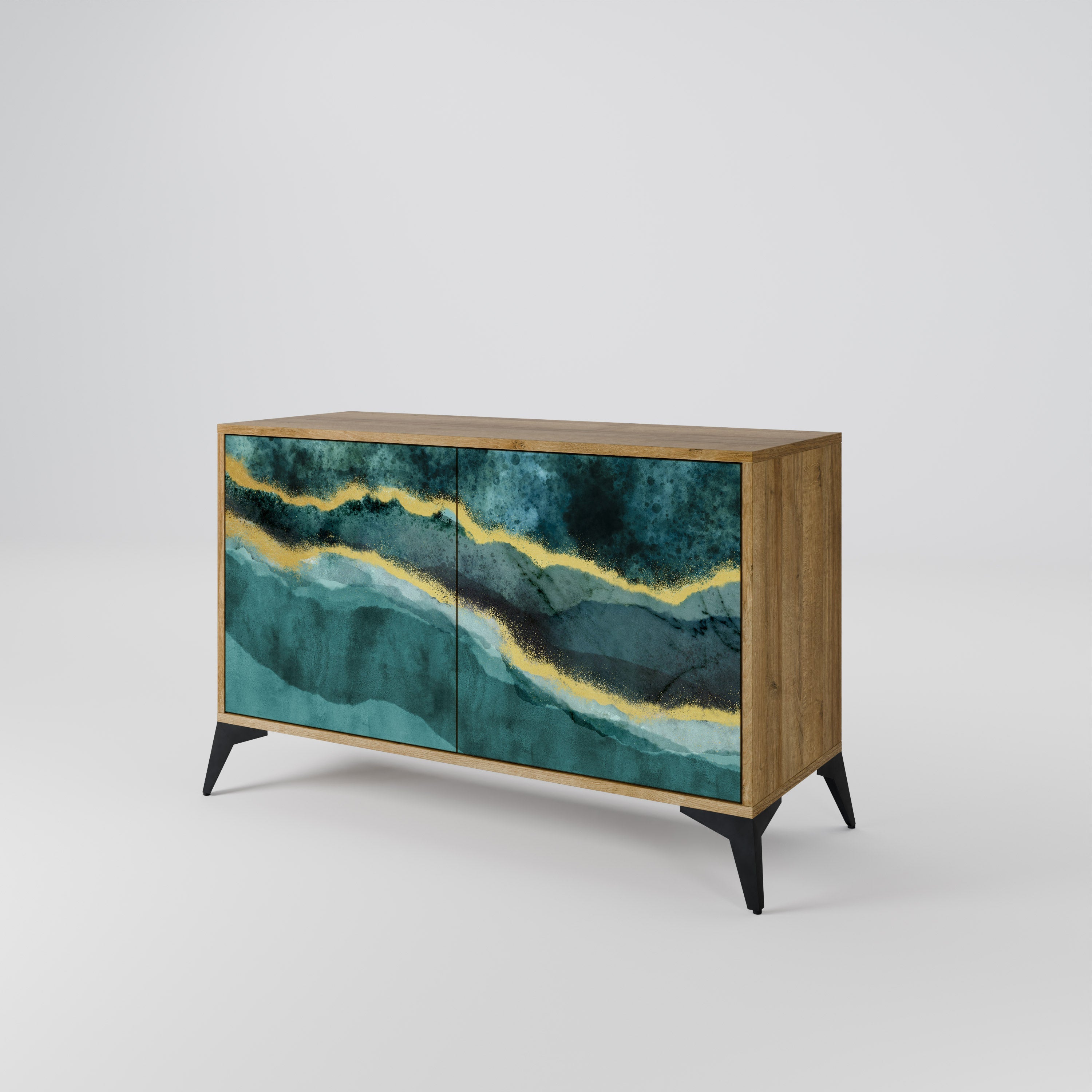 GOLDRUSH ODYSSEY Sideboard mit 2 Türen in Eichenoptik