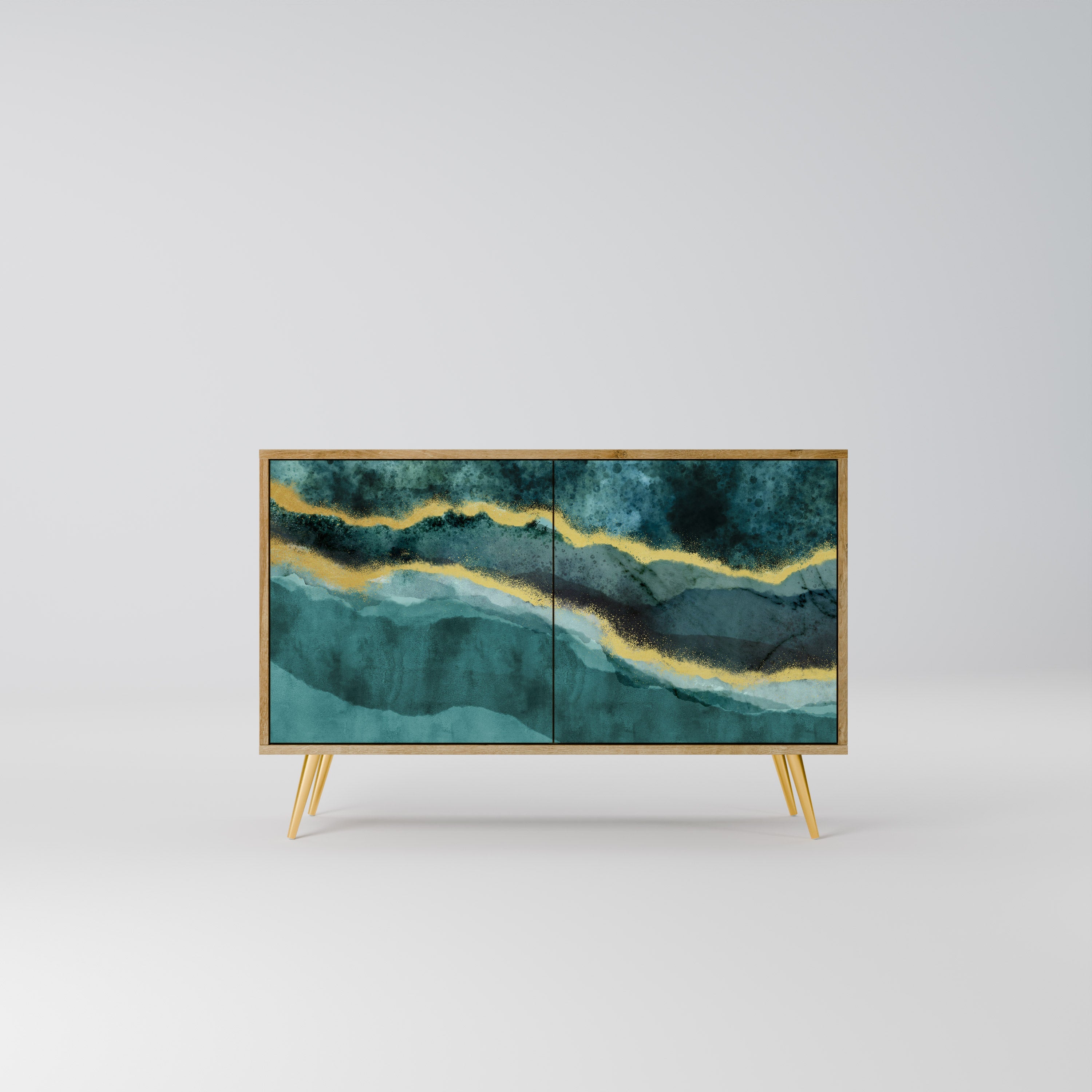 GOLDRUSH ODYSSEY Sideboard mit 2 Türen in Eichenoptik