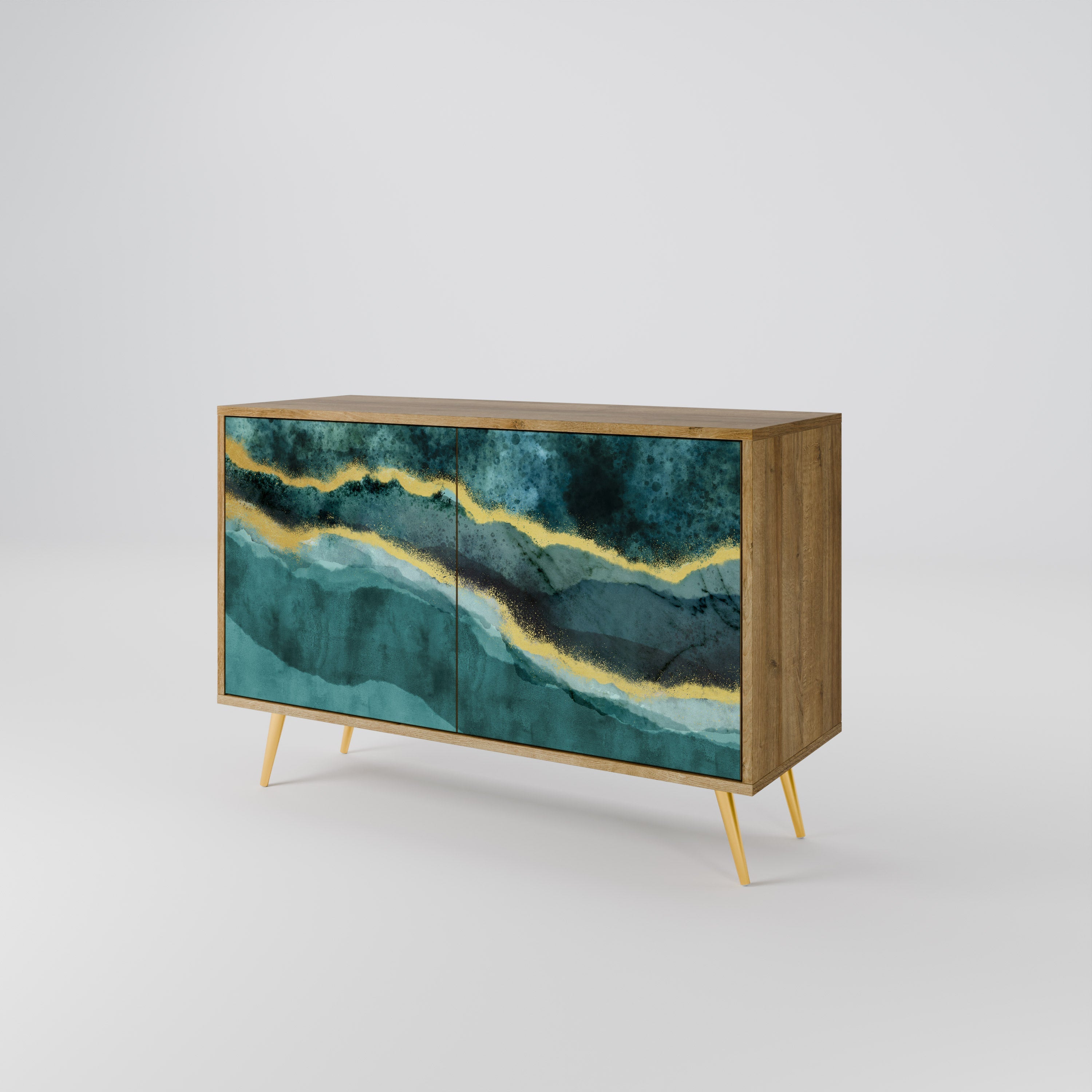 GOLDRUSH ODYSSEY Sideboard mit 2 Türen in Eichenoptik