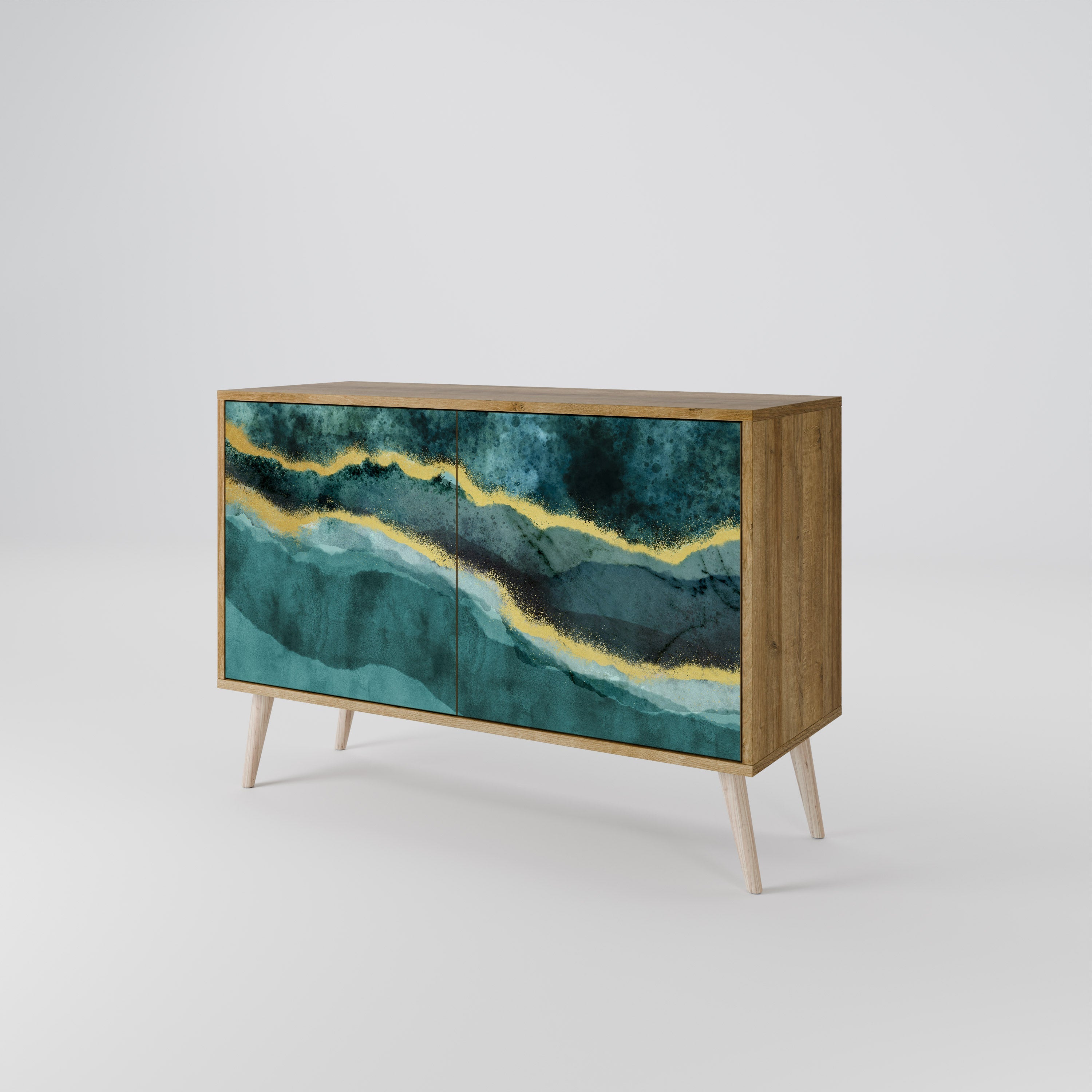 GOLDRUSH ODYSSEY Sideboard mit 2 Türen in Eichenoptik