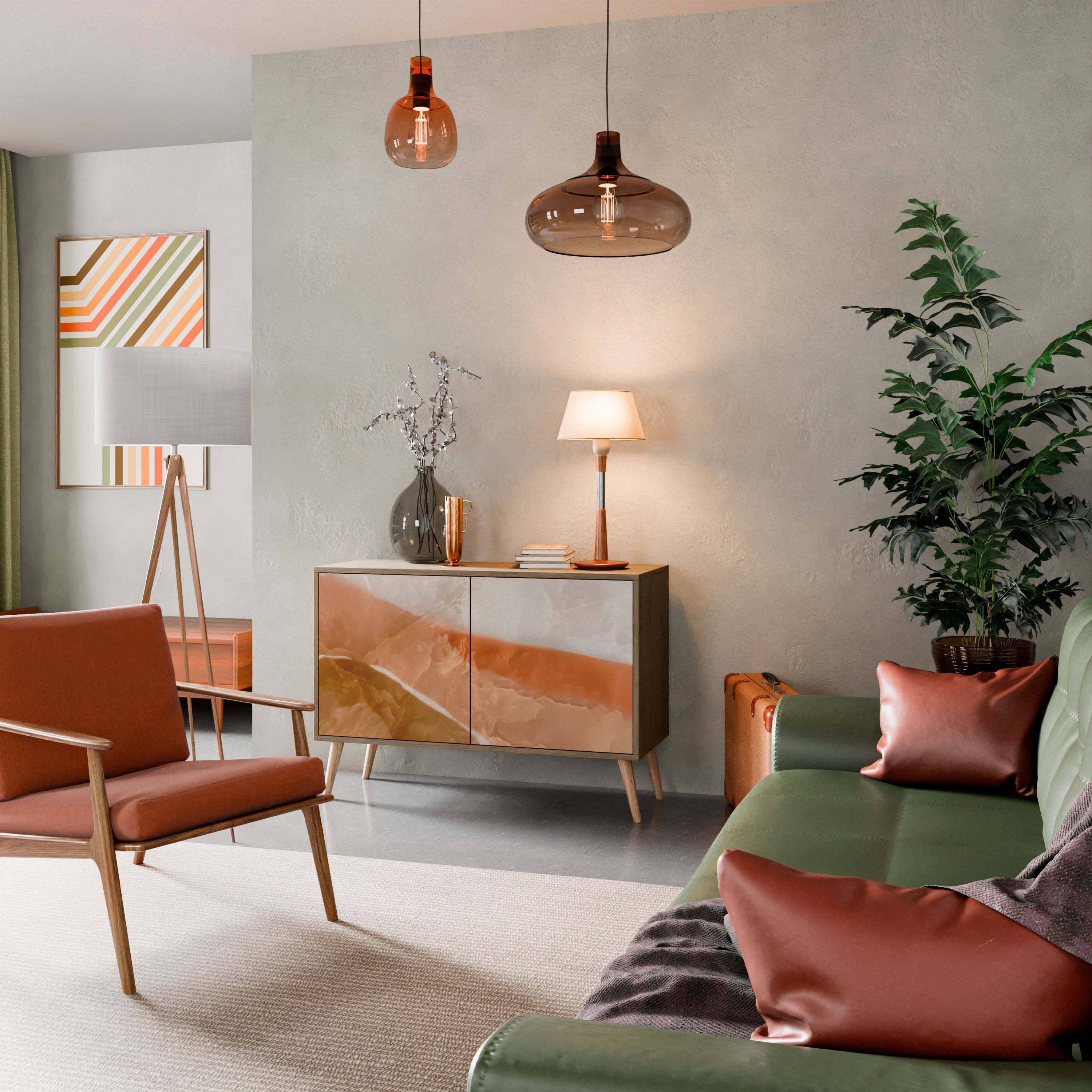 SANDHILLS SPLENDOUR Sideboard mit 2 Türen in Eichenoptik