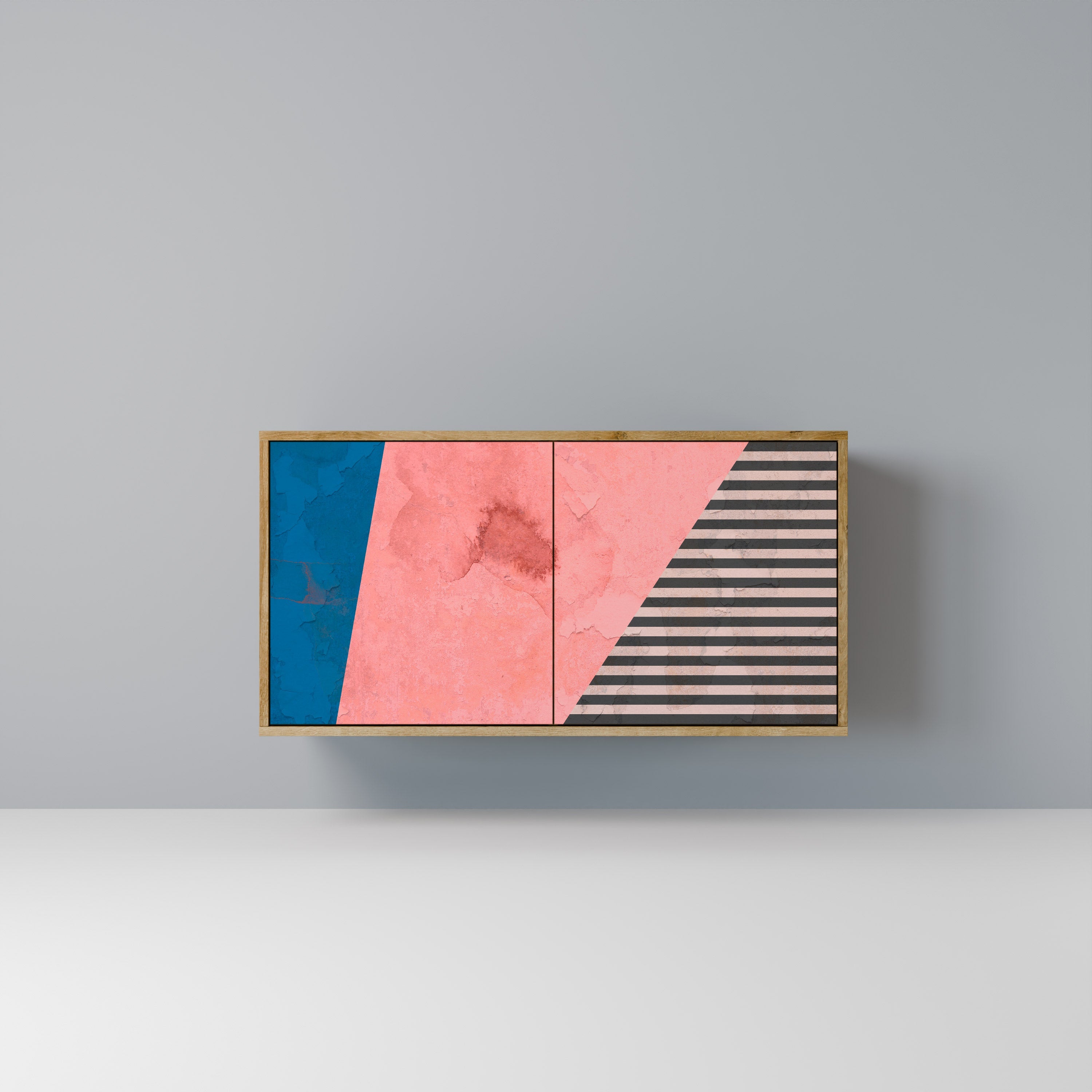 GLAMOROUS STRIPE Sideboard mit 2 Türen in Eichenoptik