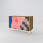 GLAMOROUS STRIPE 2-Door Sideboard in Oak Effect