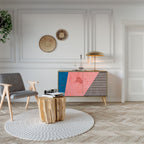 GLAMOROUS STRIPE 2-Door Sideboard in Oak Effect