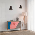 GLAMOROUS STRIPE 2-Door Sideboard in Oak Effect