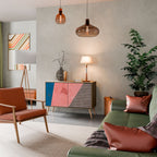 GLAMOROUS STRIPE 2-Door Sideboard in Oak Effect