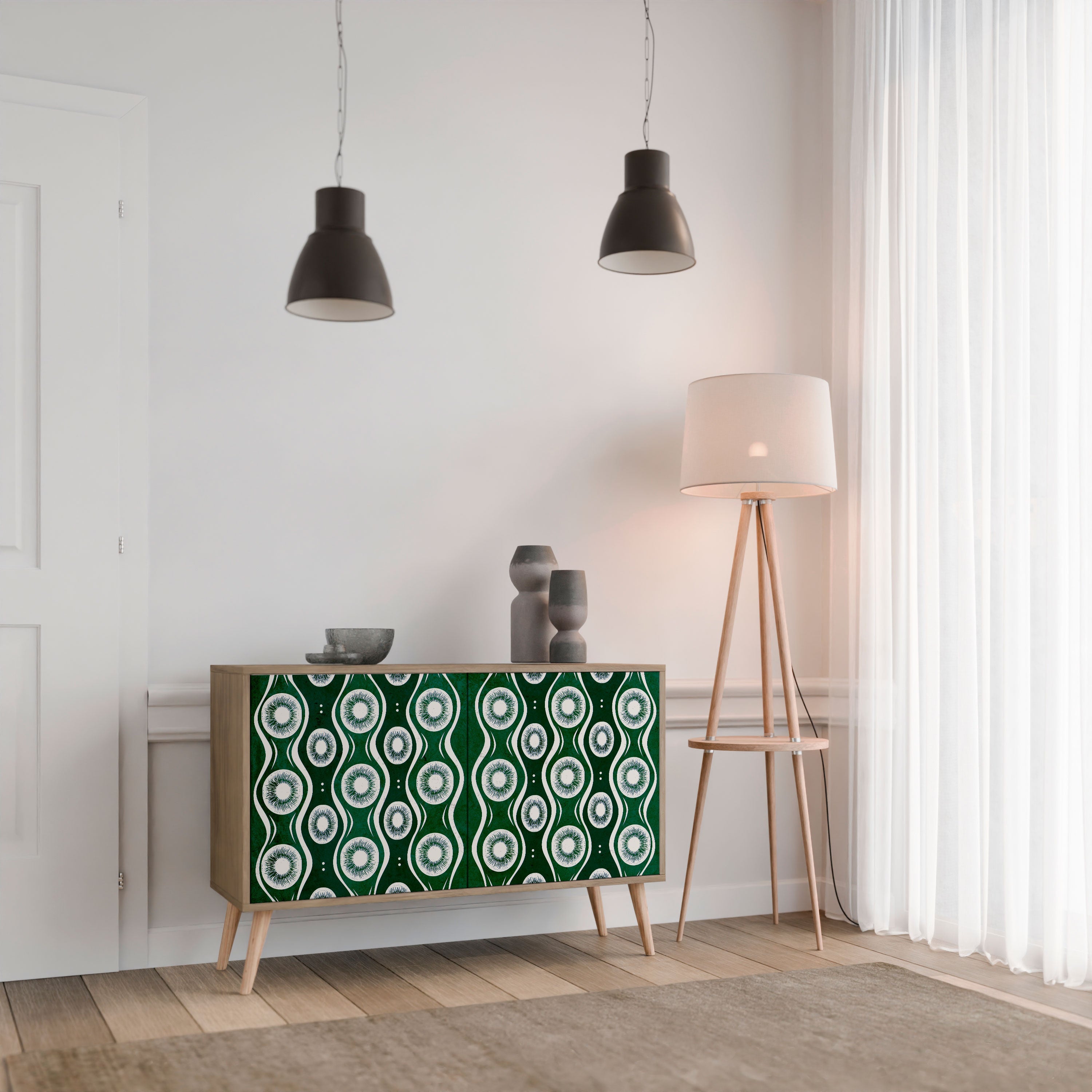 GREEN EYES Sideboard mit 2 Türen in Eichenoptik