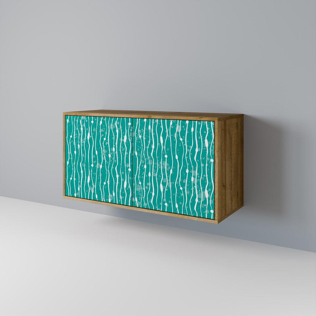 TURQUOISE RAIN Sideboard mit 2 Türen in Eichenoptik