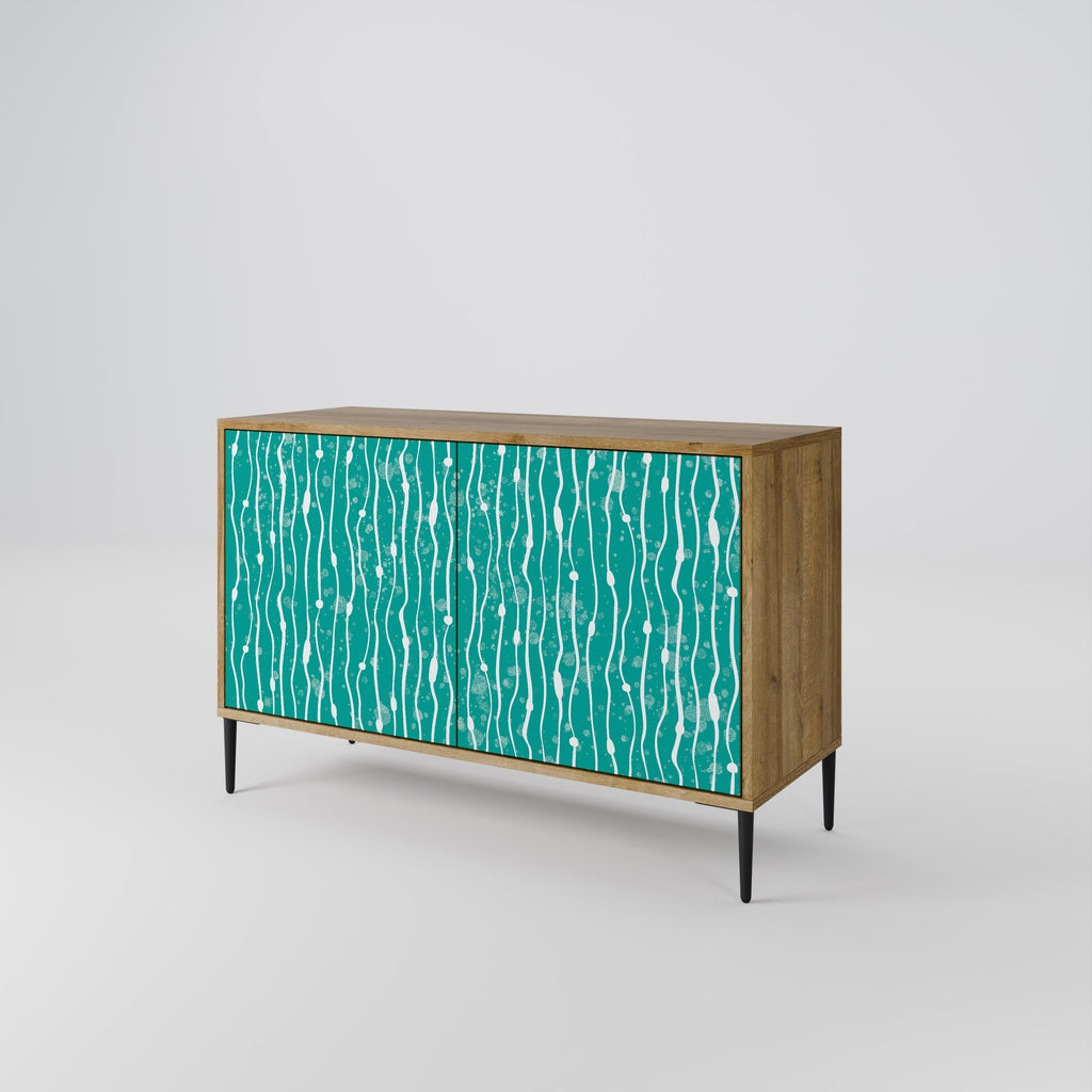 TURQUOISE RAIN Sideboard mit 2 Türen in Eichenoptik