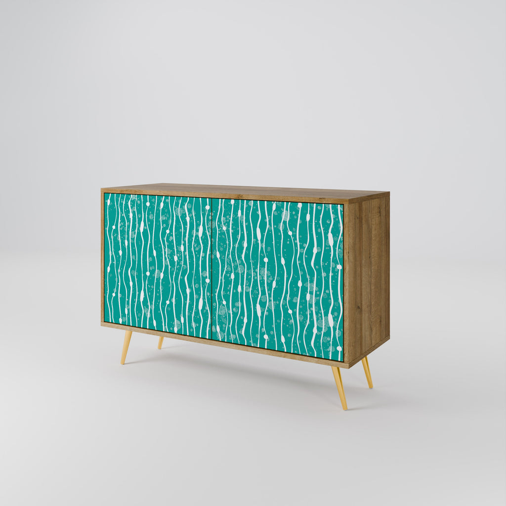 TURQUOISE RAIN Sideboard mit 2 Türen in Eichenoptik