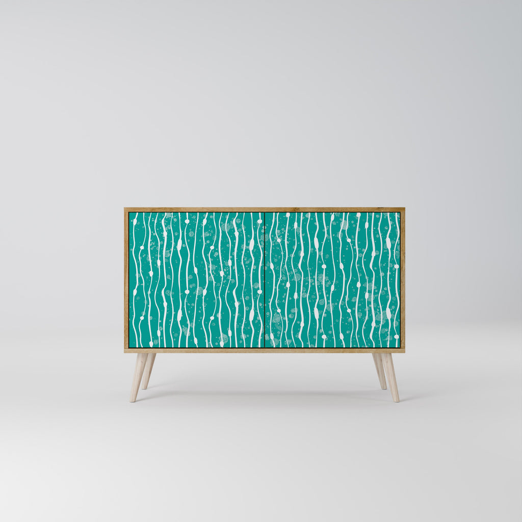 TURQUOISE RAIN Sideboard mit 2 Türen in Eichenoptik