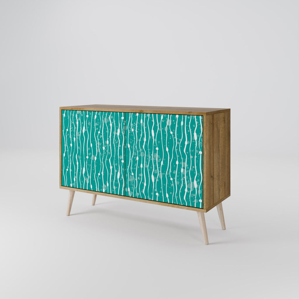 TURQUOISE RAIN Sideboard mit 2 Türen in Eichenoptik