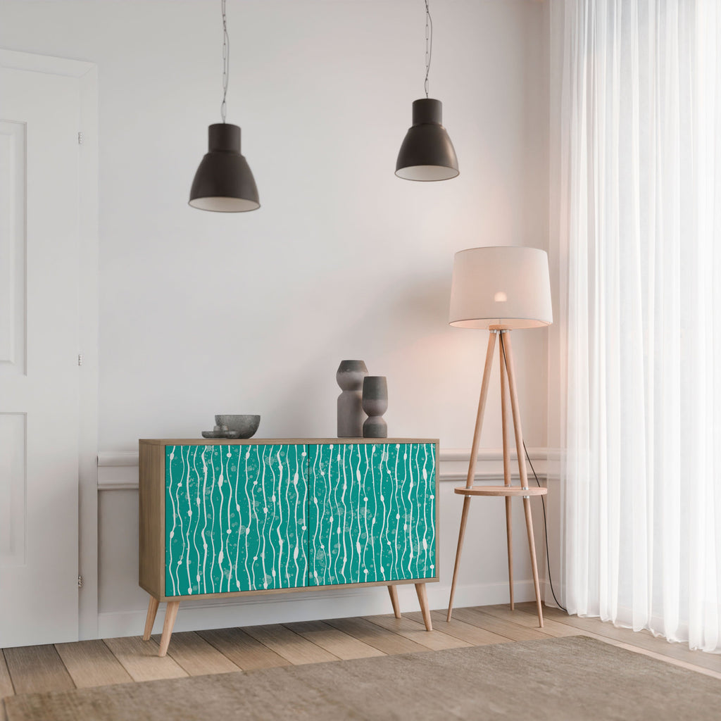 TURQUOISE RAIN Sideboard mit 2 Türen in Eichenoptik