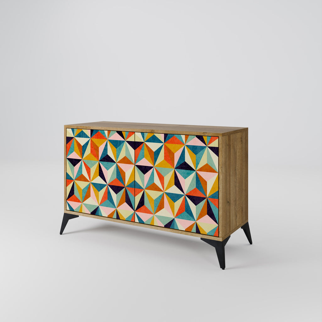 TESSELATE TREASURES Sideboard mit 2 Türen in Eichenoptik
