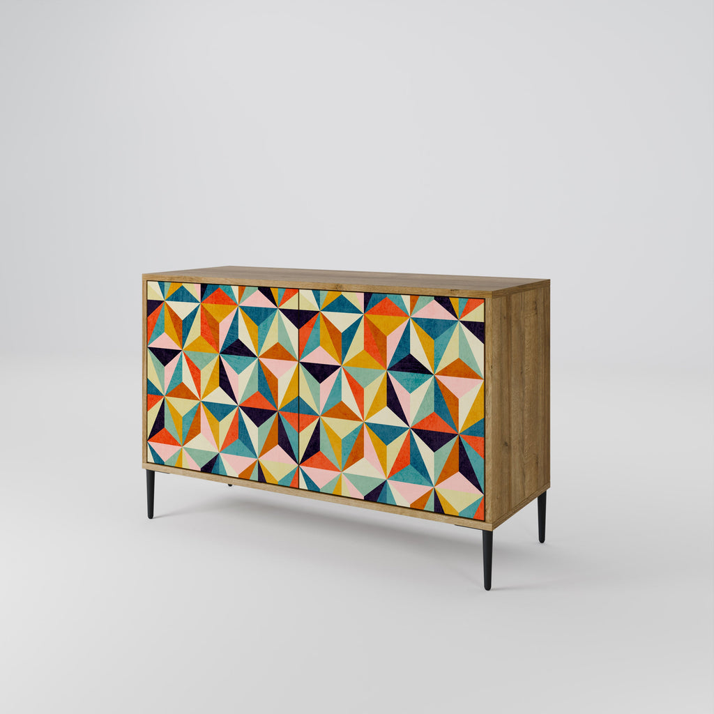 TESSELATE TREASURES Sideboard mit 2 Türen in Eichenoptik