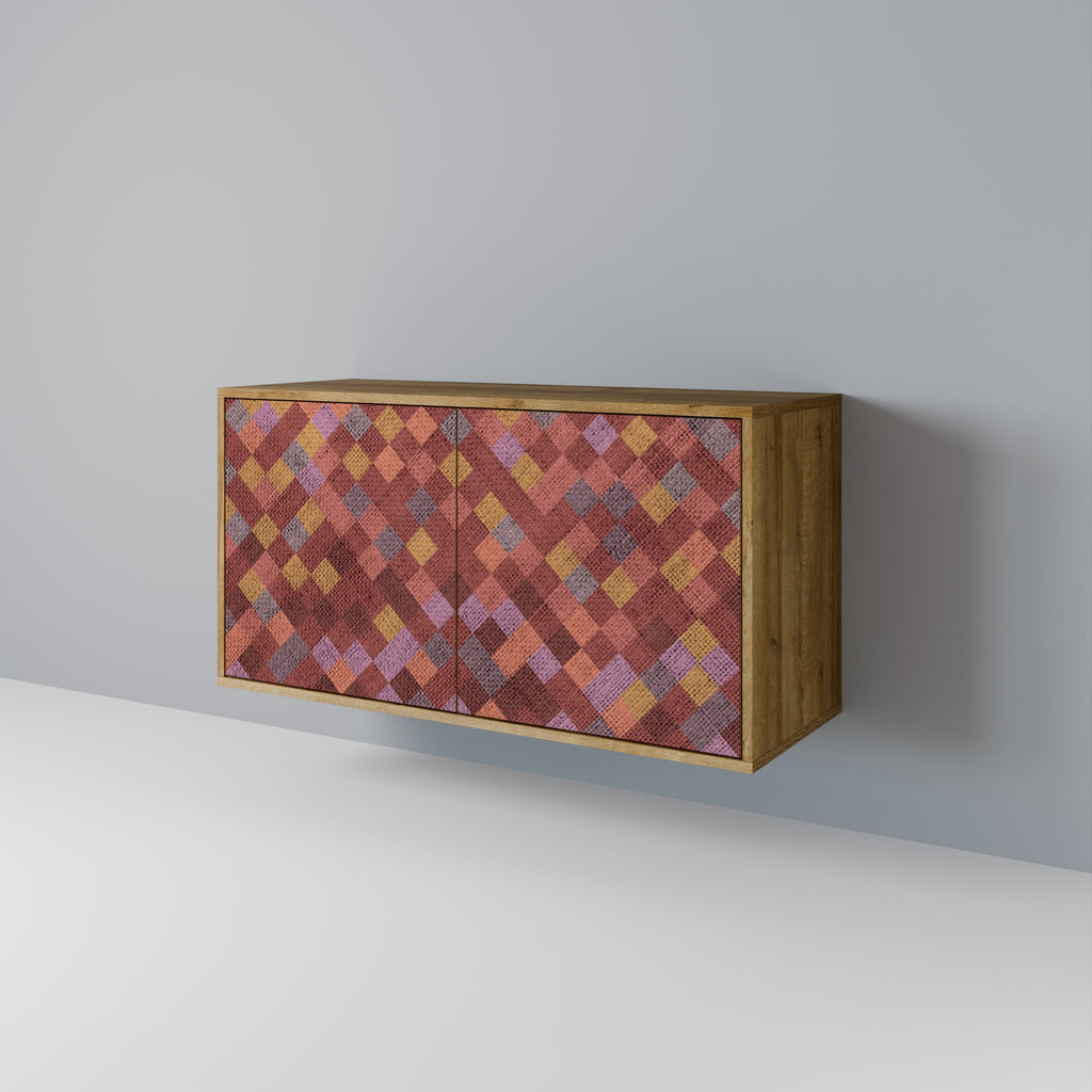 PAINTED SQUARES Sideboard mit 2 Türen in Eichenoptik