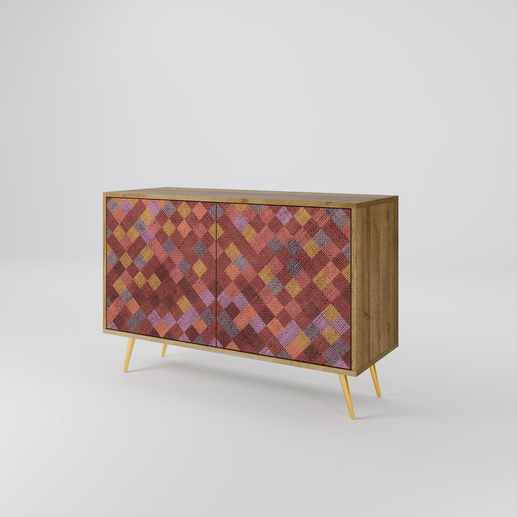 PAINTED SQUARES Sideboard mit 2 Türen in Eichenoptik