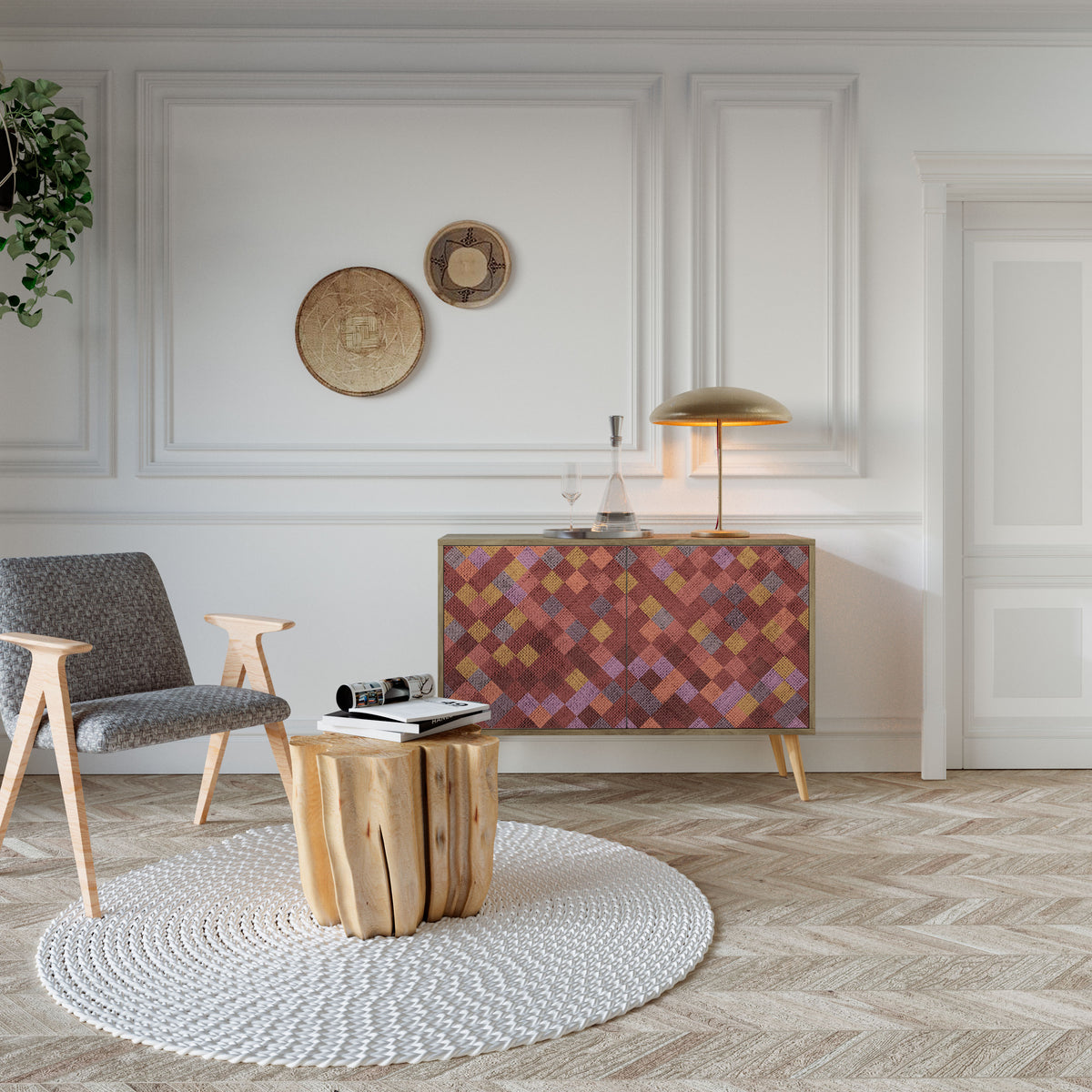 PAINTED SQUARES 2-türiges Sideboard