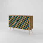 PAINTED SQUARES MIX 2-Door Sideboard in Oak Effect