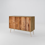 NATURAL WOOD 2-Door Sideboard in Oak Effect