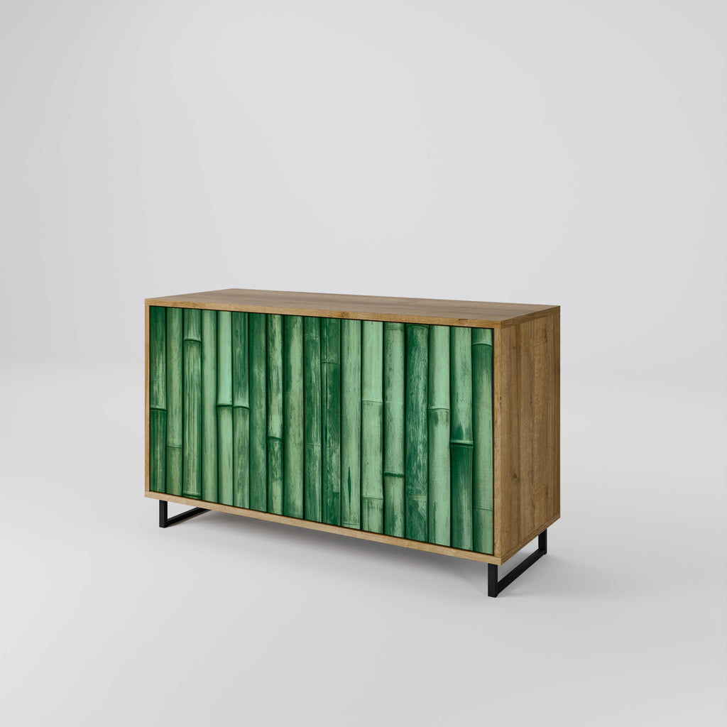 NATURAL GREEN Sideboard mit 2 Türen in Eichenoptik