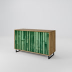 NATURAL GREEN 2-Door Sideboard in Oak Effect