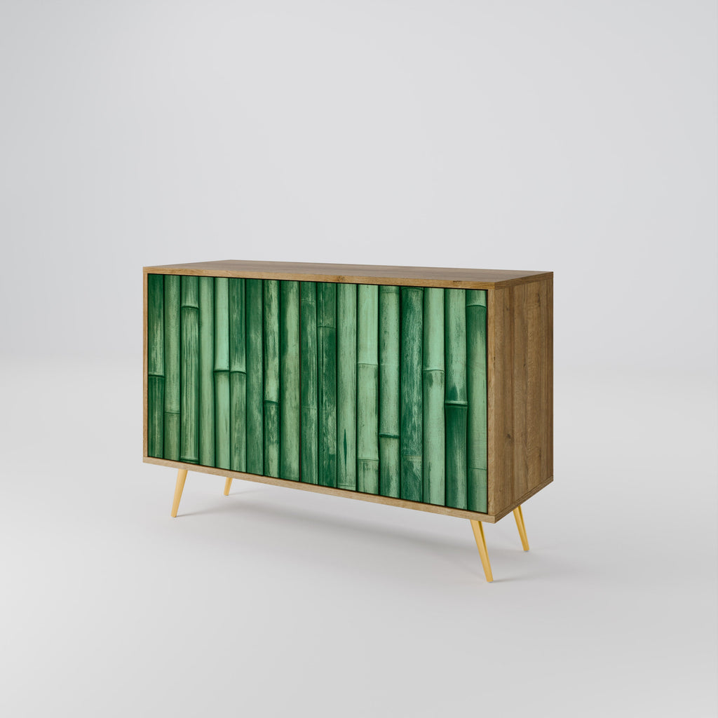 NATURAL GREEN Sideboard mit 2 Türen in Eichenoptik