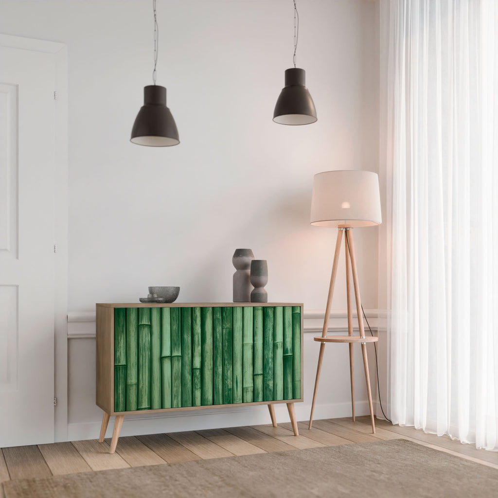 NATURAL GREEN Sideboard mit 2 Türen in Eichenoptik