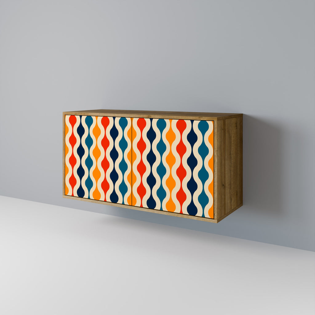 COLORFUL NOSTALGIA Sideboard mit 2 Türen in Eichenoptik