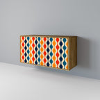 COLORFUL NOSTALGIA Sideboard mit 2 Türen in Eiche-Optik