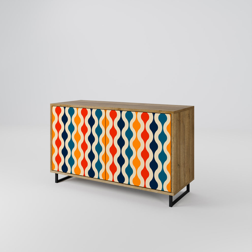 COLORFUL NOSTALGIA Sideboard mit 2 Türen in Eichenoptik