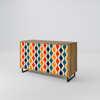 COLORFUL NOSTALGIA Sideboard mit 2 Türen in Eiche-Optik