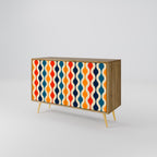 COLORFUL NOSTALGIA Sideboard mit 2 Türen in Eiche-Optik