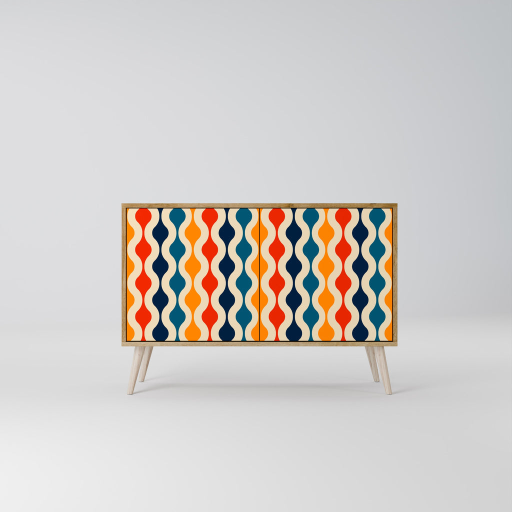 COLORFUL NOSTALGIA Sideboard mit 2 Türen in Eichenoptik