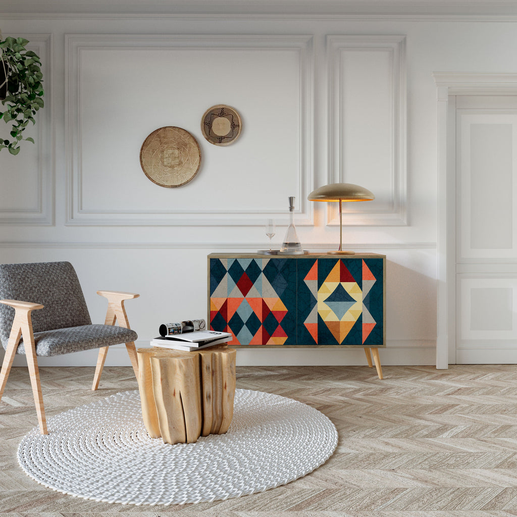 CRACKED ILLUSION Sideboard mit 2 Türen in Eichenoptik