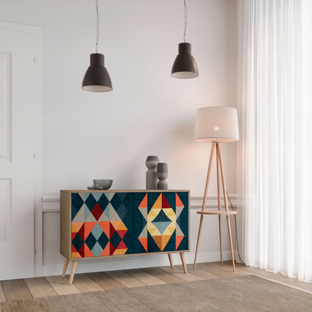 CRACKED ILLUSION Sideboard mit 2 Türen in Eichenoptik